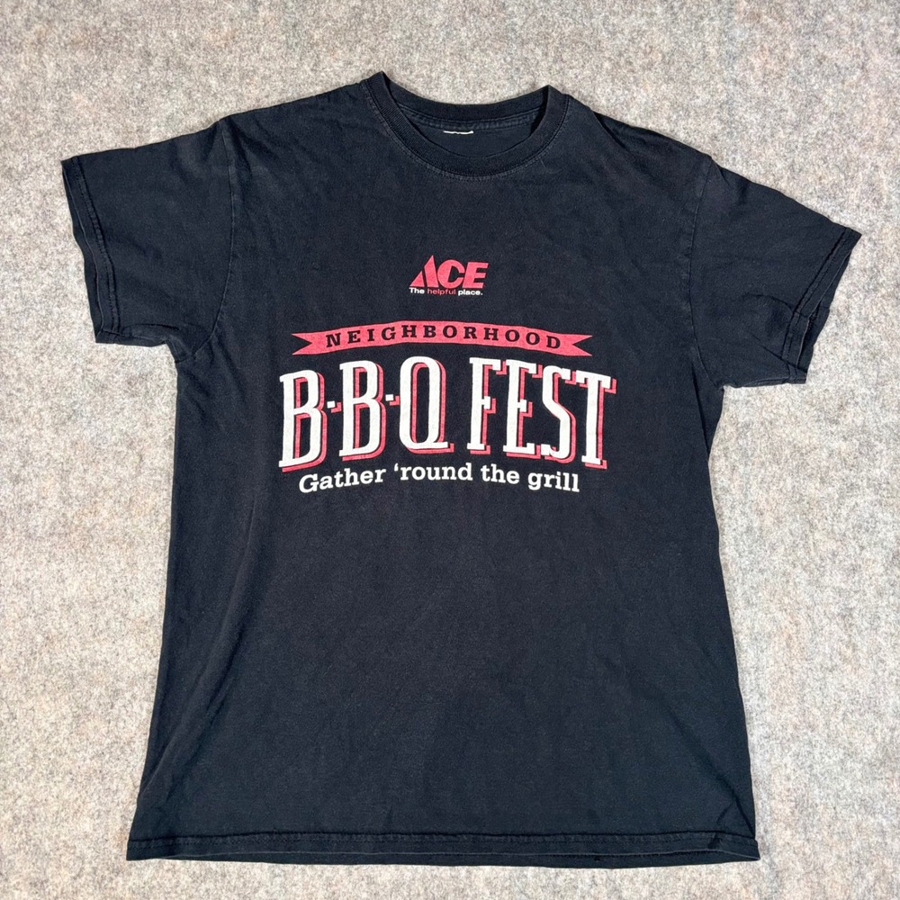 Ace Hardware BBQ Fest T-Shirt Mens Medium Black Kingsford Weber Grill Barbeque